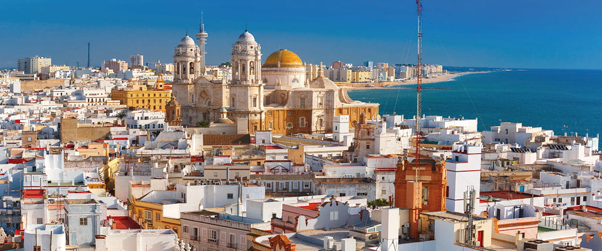 Rooftops and Cathedral in Cadiz